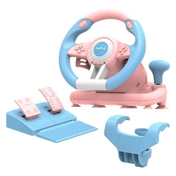Volante y Pedal PXN V3 Pro para PC / PS3 / PS4 / Xbox One / Xbox Series / Switch - Azul y Rosa