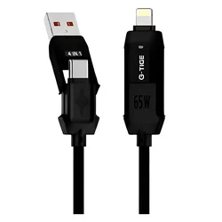 Cable G-Tide Vida Colorida PC155-3 USB/USB-C/Lightning 1.5 Metros - Negro
