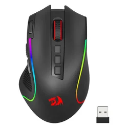 Mouse Gamer Redragon Predator Pro M612RGB-PRO 8000 DPI Inalámbrico - Negro
