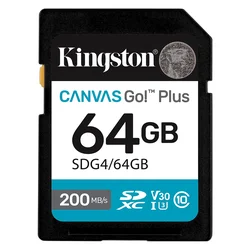 Tarjeta de Memoria SD Kingston Canvas Go! Plus 64GB 200Mbs - SDG4/64GB