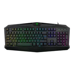 Teclado Gamer T-Dagger Tanker RGB US con cable - Negro T-TGK202
