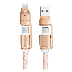 Cable G-Tide Bullet Power WC155-5 USB/USB-C/Lightning 1.5 Metros - Rosa