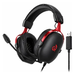 Headset Gamer QCY Heroad VN200 Pro BH25H7GMA USB - Negro y Rojo