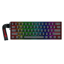 Teclado Gamer Redragon Fizz K617 RGB Layout 60% USB-C - Negro