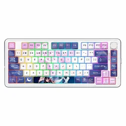 Teclado Gamer Redragon Pro Cyrus K681ACG RGB Switch Leopard Layout 75% Inalámbrico - Blanco