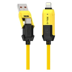 Cable G-Tide Vida Colorida PC155-3 USB/USB-C/Lightning 1.5 Metros - Amarillo