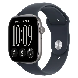 Apple Watch Series 12 MJE74LS/A Parlante Aluminio 42mm Gris Espacial - Esportiva Azul Marinho S/M