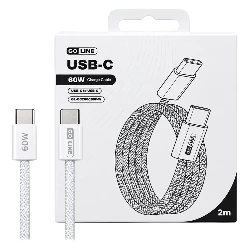 Cable Goline GL-CC200C60F-W USB-C para USB-C 60W 2 Metros - Blanco