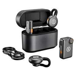 Micrófono Lapela Hollyland Lark M2S Mini Combo Inalámbrico para Smartphone - Negro (2 TX + 2 RX)