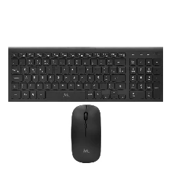 Teclado y Mouse Mtek KM-5515B-PT Inalámbrico Portugués - Negro