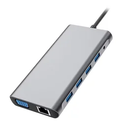Adaptador Hub 12 en 1 - Gris