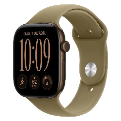 Apple Watch Series 12 MJEU4LS/A Parlante Aluminio 46mm Bronze Escuro - Esportiva Oliva M/L