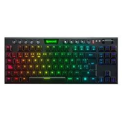 Teclado Gamer Redragon Horus TKL K621-RGB-PRO Switch Red Layout 80% Inalámbrico Bluetooth Wirelees y Wired - Negro