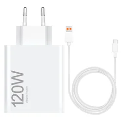 Cargador para Tomada Xiaomi Mi HyperCharge MDY-14-EE  USB-A 120 W + Cable Tipo-C - Blanco