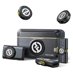 Micrófono Lapela Hollyland Lark M2 Combo USB-C y Lighting Inalámbrico para Smartphone - Negro
