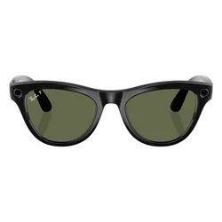 Anteojos de Sol Ray-Ban Skyler RW4010 WiFi Meta IA 32GB - Negro Brilhante Lente Verde
