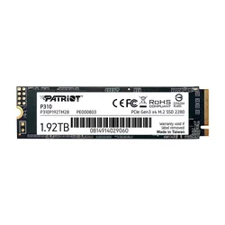 SSD M.2 Patriot P310 1.92TB NVMe PCIe Gen3 - P310P192TM28