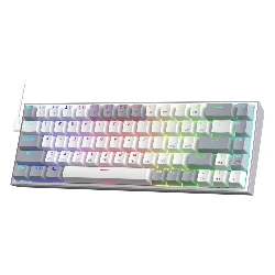 Teclado Gamer Redragon Castor K631WG RGB Switch Red Layout 65% - Blanco y Gris