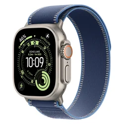 Apple Watch Ultra 3 MEWU4AF/A Celular + GPS Parlante Titanio Natural 49mm - Loop Trail Azul M/L