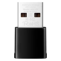 Adaptador USB Mercusys Nano MA12N 300Mbps Wireless - Negro