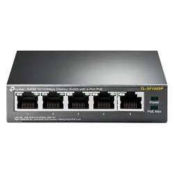 Hub Switch TP-Link TL-SF1005P 5 Puertos Gigabit 4PoE 100Mbps - Gris