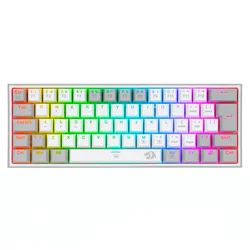 Teclado Gamer Redragon Fizz K617 RGB USB-C - Blanco y Gris