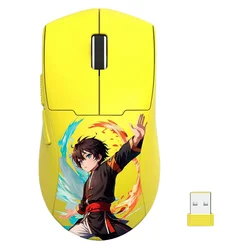 Mouse Redragon King Max Edition AKB M918AKB Pro 26000 DPI Inalámbrico Bluetooth Wireless y Wired - Amarillo