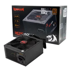 Fuente Redragon RGPS GC-PS002 ATX 600W 80 Plus Bronze PFC Ativo - Negro