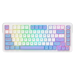 Teclado Gamer Redragon Ucal Max K673WBP RGB Layout 75% - Blanco