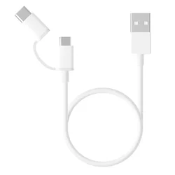 Cable Xiaomi Micro 2 in 1 SJX02ZM USB para USB-C / Micro USB 1 Metro - Blanco