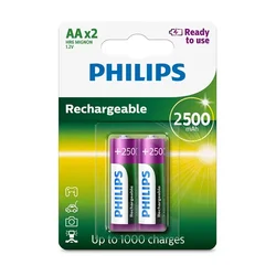Pilha Philips AA Recargable R6B2RTU25/97 2500 mAh - 2 unidades