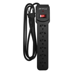 Filtro de Linha FTX FTX1079 6 Enchufes 2 Metros Bivolt - Negro