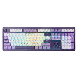 Teclado Gamer Redragon Antonium Pro K745WP RGB Inalámbrico - Blanco y Violeta