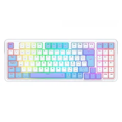 Teclado Gamer Redragon Gloria Pro K664WBP RGB Inalámbrico - Blanco