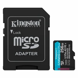 Tarjeta de Memoria Micro SD Kingston Canvas Go Plus 256GB 200Mbs - SDCG4/256G