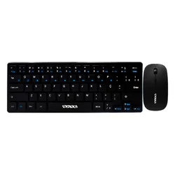Kit Teclado y Mouse Satellite AK-731G Inalámbrico Portugués - Negro