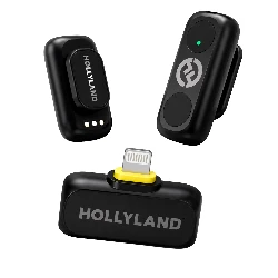 Micrófono Lapela Hollyland Lark A1 Mini Duo Lightning para Smartphone Inalámbrico - Gris Espacial