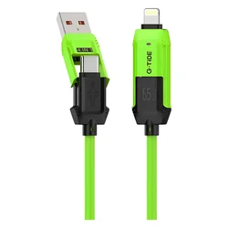 Cable G-Tide Vida Colorida PC155-3 USB/USB-C/Lightning 1.5 Metros - Verde