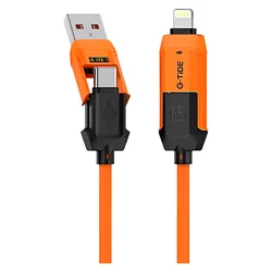 Cable G-Tide Vida Colorida PC155-3 USB/USB-C/Lightning 1.5 Metros - Naranja