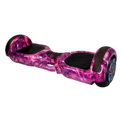 Scooter Eléctrico Interbras 6.5" Bluetooth LED + Bolso - Rosa Galáxia