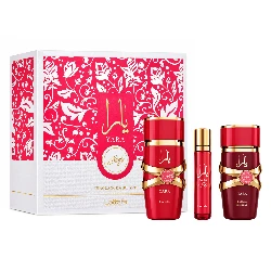 Kit Perfume Lattafa Yara Candy Eau de Parfum Femenino 100ml + Perfume de Viajem 12ml + Perfume Capilar 50ml