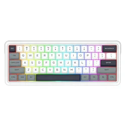 Teclado Gamer Redragon K722WGP RGB Pro Ironguard Inalámbrico Inglés - Blanco