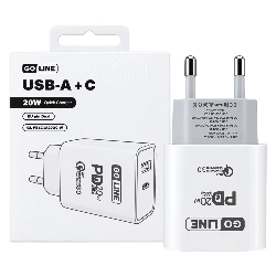 Cargador Goline Quick Charger GL-PE1C1A20QC-W 20W USB-A/USB-C - Blanco (Estándar BR)