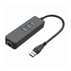 Adaptador Hub Satellite A-HUB41 USB RJ45 4 en 1 USB - Negro