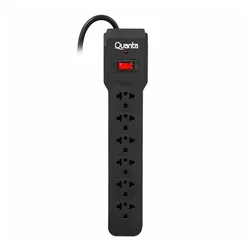 Filtro de Linha QTF01 6 Enchufes Universal - Negro