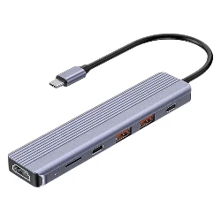 Hub USB Mtek DS-61TC 6 en 1 USB-C HDMI - Gris