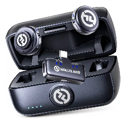 Micrófono Lapela Hollyland LARK M3 Combo USB-C para Smartphone Inalámbrico - Negro (2TX-1RX)