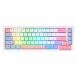 Teclado Gamer Redragon Nova Pro K709WBP RGB Layout 65% - Blanco