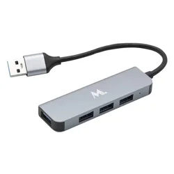 Hub MTEK HB-403 4 Puertos USB 3.0 - Alumino Gris