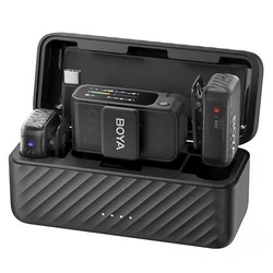Micrófono Lapela Boya Boyamic Lighting 2-01 USB-C Inalámbrico para Smartphone - Negro (2TX+1RX) (Anatel)